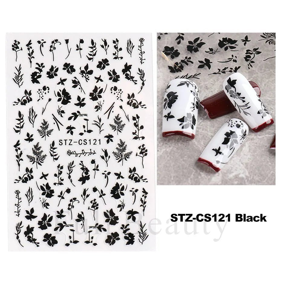 Golden Pumpkin Maple Leaf Pattern Nail Decals Fall Autumn Leaves & Geometric & Letter Stickers - silverfoxgoods